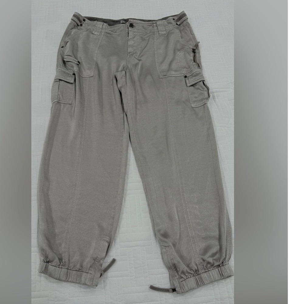Marrakech Gray Cargo Jogger Pants Utility Multi-Pocket Viscose Rayon Size 30